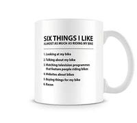 Behind The Glass - Six Things I Like About My Bike - Printed Funny Mug - Great Gift/Present Idea, Ceramic, 11fl.oz.