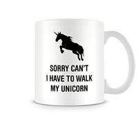Behind The Glass - Sorry Can't... Unicorn - Printed Funny Mug - Great Gift/Present Idea, Ceramic, 11fl.oz.
