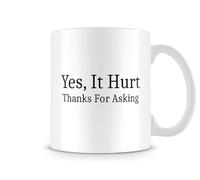 Behind The Glass - Yes It Hurt, Thanks for Asking - Get Well Soon Mug, Funny Recovery Cup, Surgery Joke Mug, Novelty Tea Coffee Cup, Ceramic, 11fl.oz.