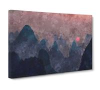 Behind the Mountains in China Canvas Print | Gallery Wrapped 30mm Frame Wall Art | 30x20 inches | Ready to Hang | Modern Landscape Picture | Living Room Bedroom Lounge Office
