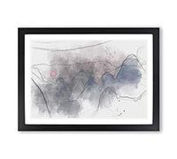 Behind The Mountains in China in Abstract Framed Print | A2 Black Framed Wall Art | Ready to Hang | Abstract Landscape Picture | Living Room Bedroom Lounge Office