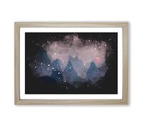 Behind The Mountains in China Paint Splash Framed Print | A2 Oak Framed Wall Art | Ready to Hang | Modern Landscape Picture | Living Room Bedroom Lounge Office