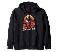 Behind The Plate Since Day One Baseball Catcher Zip Hoodie