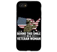 Behind This Smile Is A Veteran Woman Military Pride USA Flag Case for iPhone SE (2020) / 7/8