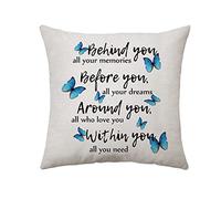 Behind You All Your Memories Inspirational Pillow Covers Graduation Gifts for Her Him Cushion Covers Throw Pillow Case Decor Gifts for Living Room Office Decor 18 * 18 In Decor Accessories