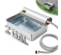 BEHNY Automatic Pet Water Dispenser - 304 Stainless Steel Auto-Fill Water Bowl for Dogs - Poultry & Livestock - Float Water Level Control - 3/4" GHT Faucet Compatible - Wall Mount/Ground Use