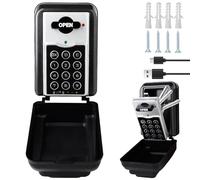 Behogan Large Key Safe with Number Code, Intelligent 4-10 Digit Key Safe, Anti-Theft & Administrator Right, Low Battery Alarm, Waterproof Key Safe