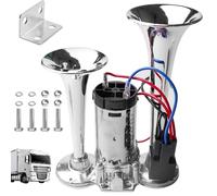 Behogan LWK Horn 12 V, 120 dB Truck Horn Double Tube Air Horn, Super Loud Car Horn with Compressor, Super Loud Air Horn, Air Horn, Air Horn, Loud Horn Kit for All 12 V Vehicles, Cars, Train, Boat