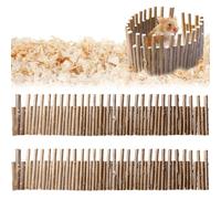 Behogan Pack of 2 Hamster Wooden Fence, 50 x 10 cm Flexible Wooden Hideout Hamster Wooden Bridge, Wooden Bridge for Rodents, Standing Climbing Platform, Wooden Fence for Hamsters, Molar Exercises for
