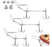 Behogan Screw In Pike Systems: (S M L) Three Models in Set Stinger Hooks with Leader System, Drill Fishing Hooks, Shallow Rig, with Jig Head and Anxiety Hook, Stinger Hook with Leader System by the