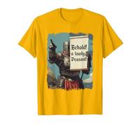 Behold A Lowly Peasant Funny Sarcastic Ren Fair Medieval T-Shirt, Men, Golden Yellow, Large