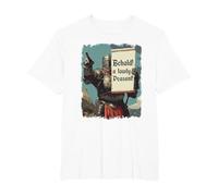 Behold A Lowly Peasant Funny Sarcastic Ren Fair Medieval T-Shirt, Men's Big and Tall, White, 6X Tall