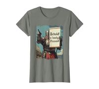 Behold A Lowly Peasant Funny Sarcastic Ren Fair Medieval T-Shirt, Women, Olive Heather, Small