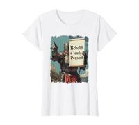 Behold A Lowly Peasant Funny Sarcastic Ren Fair Medieval T-Shirt, Women, White, X-Large