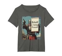 Behold A Lowly Peasant Funny Sarcastic Ren Fair Medieval T-Shirt, Women's Plus, Asphalt Grey, 2X