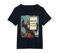 Behold A Lowly Peasant Funny Sarcastic Ren Fair Medieval T-Shirt, Women's Plus, Black, 2X