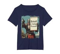 Behold A Lowly Peasant Funny Sarcastic Ren Fair Medieval T-Shirt, Women's Plus, Navy Blue, 3X