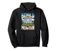 Behold a Meowtain Funny Cat Stack Pullover Hoodie