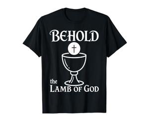 Behold The Lamb of God Catholic Eucharist Chalice Value Graphic T-Shirt