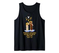 Behold the Lamb of God John 1:29 Christian Verse Tank Top