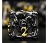 Beholder DND Dice Set, Eye Monster Metal Dice, ZHOORQI 7PC/Set Polyhedral Dices for Dungeons and Dragons, D&D Gifts（Eye-Black Gold)