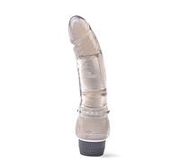 BeHorny Realistic Penis Vibrator Dildo, 8.2" Length, Veins, Penis Head, Massive Power, Clear Black