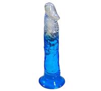 BeHorny Suction Base Realistic Penis Dildo, Blue Colour, Strap On Harness Compatible