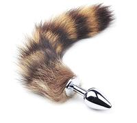 BeHorny Tail Butt Plug Furry Fox, Cat Tail Anal Plug, Small, Mixed