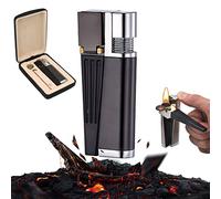 behound 2023 New Portable Hitter Lighter - 2 In 1 Metal Lighter Pipe Combo with Rotatable Tube, Refillable Soft Flame Lighter, Foldable Portable Folding Lighter for Camping BBQ Kitchen (Metal A)