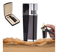 behound 2023 New Portable Hitter Lighter - 2 In 1 Metal Lighter Pipe Combo with Rotatable Tube, Refillable Soft Flame Lighter, Foldable Portable Folding Lighter for Camping BBQ Kitchen (Plastic A)