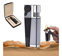 behound 2023 New Portable Hitter Lighter - 2 In 1 Metal Lighter Pipe Combo with Rotatable Tube, Refillable Soft Flame Lighter, Foldable Portable Folding Lighter for Camping BBQ Kitchen (Plastic B)