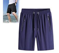 behound Men'S Plus Size Ice Silk Stretch Shorts, 2023 Male Quick Dry Lightweight Gym Ice Silk Shorts (6XL,Blue)