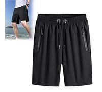 behound Men'S Plus Size Ice Silk Stretch Shorts, 2023 Male Quick Dry Lightweight Gym Ice Silk Shorts (8XL,Black)