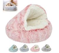 behound Olvys Cozy Cocoon Pet Bed, CozyCove Premium Pet Bed, Fidofaves Cozy Nook Pet Bed for Dogs, Winter Pet Plush Bed for Indoor Cats or Small Dog Beds Washable (23.6in,Pink - Long plush)