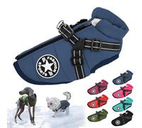 behound Pawbibi Sport - Waterproof Winter Jacket with Built-in Harness, Pawbibi Dog Warm Jacket with Harness, Fashion Sports Dog Coats for Small and Large Dogs Winter Waterproof (XL,Blue)