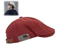 behound Retro Vintage Street Beret Cap, 2023 Trendy Men's Flat Adjustable Beret Hats, Newsboy Hats for Men (Red)