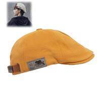 behound Retro Vintage Street Beret Cap, 2023 Trendy Men's Flat Adjustable Beret Hats, Newsboy Hats for Men(Yellow)