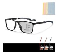 behound Sport Intelligent Photochromic Progressive Bifocal Presbyopia Glasses for Women Men, Chromoscope. Multifocus Reading Glasses (+2.50/55-60 YEAR,Black)