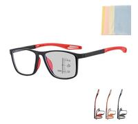 behound Sport Intelligent Photochromic Progressive Bifocal Presbyopia Glasses for Women Men, Chromoscope. Multifocus Reading Glasses (+2.00/50-55 YEAR,Red*)