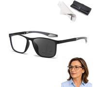 behound Vision Sync Glasses, Auto Focus Varifocal Readers, Smart Adaptive Blue Light & UV Blocking Glasses for Men Women (B-Grey,+2.50)