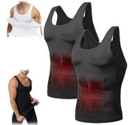 behound Wellook Compression Shirts,Mens Tummy Body Shaper Compression Vest,Mens Compression Shirt,Workout Tank Tops (Black*2,S)