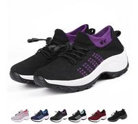 behound Women Comfortwear Ortho Stretch Cushion Shoes for Plantar Fasciitis, Comfort Wear Sneakers Slip-ins Walking Shoes (Purple,36 | 6 US)