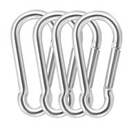 BEHOW 8pcs Carabiner Heavy Duty 304 Stainless Steel M6 Carabiner Snap Hook Gauge Steel Carabine Swivel Spring Clip for Outdoor Hiking Camping Fishing (Not for Climbing)