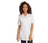 Behrens Tunic with Epaulette Loops, for Women, Ease Movement, Healthcare Professionals, Comfortable, Waterproof Pocket, Concealed Zip, Colour White Size 26