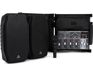 Behringer EUROPORT PPA200 Ultra-Compact 200 Watt 5 Channel Powered Mixer with Wireless Microphone Option, Klark Teknik Multi-FX Processor and FBQ Feedback Detection