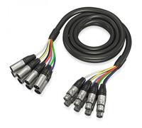 Behringer Multicore Cable - 8-way XLR Male to XLR Female - 8 Channel Snake Cable - 3 m / 10 ft - Gold Performance - GMX-300, Black/Silver