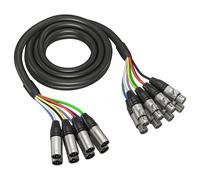 Behringer Multicore Cable - 8-way XLR Male to XLR Female - 8 Channel Snake Cable - 3 m / 10 ft - Gold Performance - GMX-300, Black/Silver