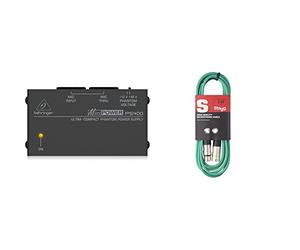 Behringer PS400 Micropower Phantom Power Supply & Stagg SMC3 CGR 3 m XLR to XLR Microphone Cable, black