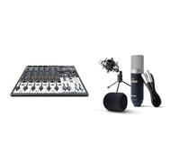 Behringer XENYX X1204USB Premium 12-Input 2/2-Bus Mixer with XENYX Mic Preamps and Compressors & Marantz Professional MPM-1000 - Studio Recording Condenser XLR Microphone