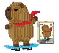BEHUX Capybara Cartoon Mini Building Blocks Animal Set, 1650 PCS DIY Micro 3D Building Toy Bricks, Cute Animals Building Bricks, Gift for Adults, Boyfriend, Girlfriend (Skateboard)